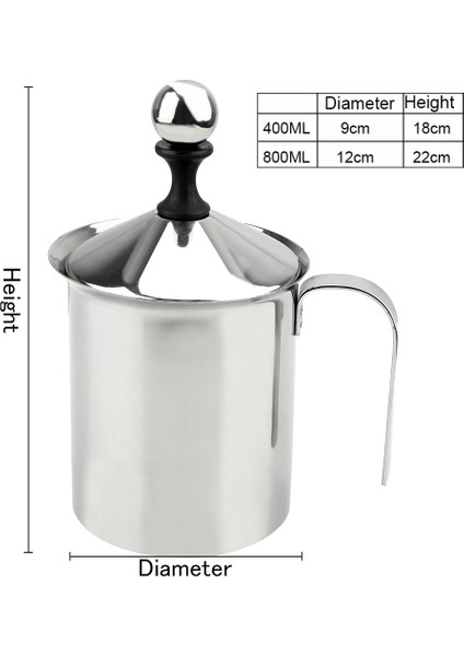 350ML Stili 1 Bilgisayar ml Paslanmaz Çelik Kahve Köpürtücü Çift Örgü Süt Kreması Manuel Süt Köpürtücü Kahve Mikser Süt Sürahi Mutfak Gereçleri (Yurt Dışından)