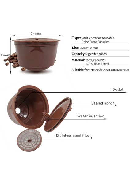 Renk 5 Tarzı 1 Parça 1 Adet Yeniden Kullanılabilir Dolce Gusto Fincan Kapsül Filtre Dolce Gusto Pod Kahve Makinesi Için Doldurulabilir Çok Renkli Siyah Fincan (Yurt Dışından) fırsatları