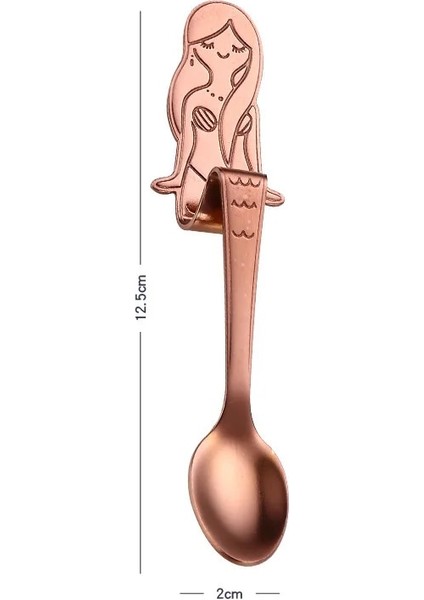 Gül Altın Tarzı Upors Denizkızı Kahve Kaşığı Scoo Paslanmaz Çelik Asılı Kahve Kaşığı Çay Kaşığı Şeker Moka Dondurma Çay Kaşığı Araçları (Yurt Dışından)