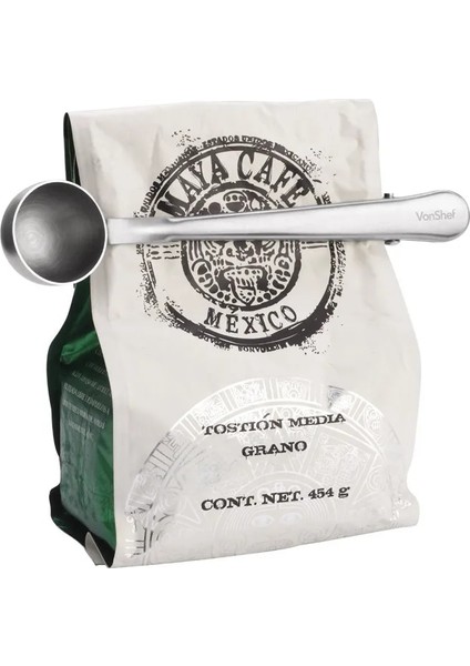 Renkli Stil 1 Adet Paslanmaz Çelik Kahve Kepçe Torba Klipsi ile Fasulye Zemin Ölçme Kaşığı Scooper Çay Kahve Için (Yurt Dışından) fiyatları