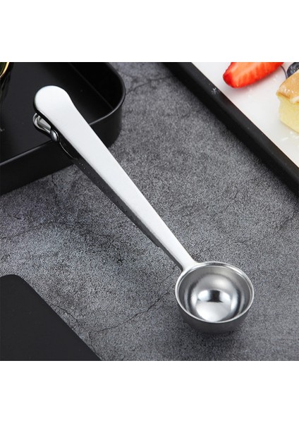 Renkli Stil 1 Adet Paslanmaz Çelik Kahve Kepçe Torba Klipsi ile Fasulye Zemin Ölçme Kaşığı Scooper Çay Kahve Için (Yurt Dışından) modelleri