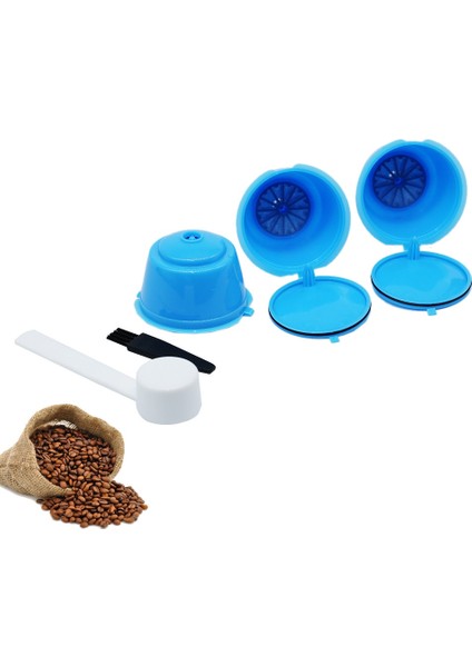 3 Adet Kahverengi Tarzı 3 Adet Yeniden Kullanılabilir Kahve Kapsül Filtre Fincan Nescafe Dolce Gusto Için Doldurulabilir Kapsül Kaşık Fırça Yumuşak Tat Tatlı Filtre Sepeti Pod (Yurt Dışından) fırsatları