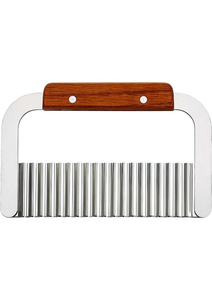 Büyük Stil Dalgalı Kırışık Paslanmaz Çelik Kesme Aleti Serrator Salata Doğrama Bıçağı ve Sebze Patates Kızartması Dilimleme Çelik Bıçak (Yurt Dışından)