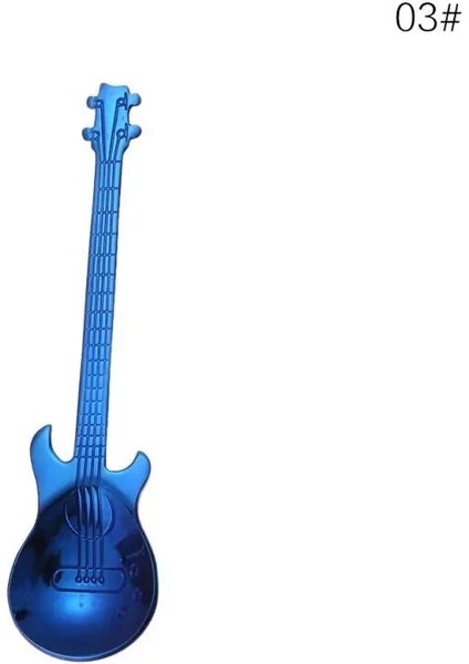 No.3 Tarzı 11.7X3CM 1 Adet Paslanmaz Çelik Gitar Kahve Kaşığı Seti Kepçe Gitar Yaratıcı Çay Kaşığı Dondurma Tatlı Kaşığı Doğum Günü Hediyesi Sofra (Yurt Dışından)