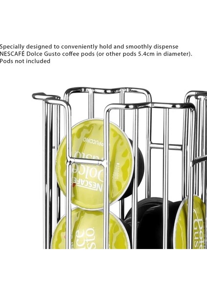32 Adet Tarzı Bardaklar Dönebilen Kahve Pod Tutucu Paslanmaz Çelik Ekran Kapsül Raf Kule Dolce Gusto Kapsül Için Depolama Rafları Standı (Yurt Dışından) fiyatları