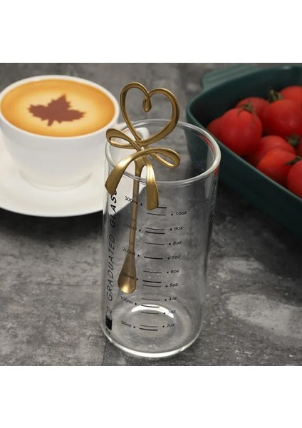 Gül Altın Tarzı Çay Kahve Karıştırma Kaşığı Mini Kalp Aşk Taç Kaşığı Uzun Saplı Sofra Takımı Kahve Içecek Aracı Mutfak Aleti Sevgililer Günü Hediyesi (Yurt Dışından)