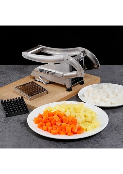 64 Delikli Aksesuar Stili Manuel Patates Kesici Patates Kızartması Dilimleme Patates Cipsi Makinesi Et Doğrayıcı Dicer Kesme Makinesi Mutfak Aksesuarları Mutfak Aletleri (Yurt Dışından)