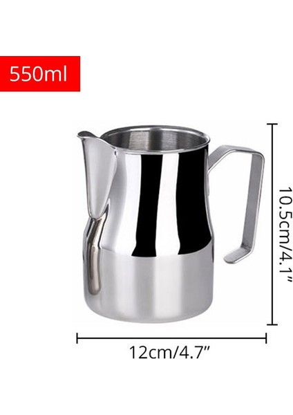 550ML Tarzı Süt Köpürtme Sürahi, Paslanmaz Çelik Yuvarlak Ağızlı Profesyonel Süt Sürahileri, ml (Yurt Dışından)