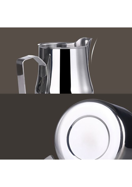 550ML Tarzı Süt Köpürtme Sürahi, Paslanmaz Çelik Yuvarlak Ağızlı Profesyonel Süt Sürahileri, ml (Yurt Dışından)