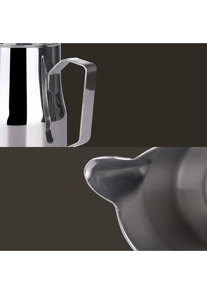 550ML Tarzı Süt Köpürtme Sürahi, Paslanmaz Çelik Yuvarlak Ağızlı Profesyonel Süt Sürahileri, ml (Yurt Dışından)