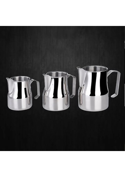 550ML Tarzı Süt Köpürtme Sürahi, Paslanmaz Çelik Yuvarlak Ağızlı Profesyonel Süt Sürahileri, ml (Yurt Dışından)