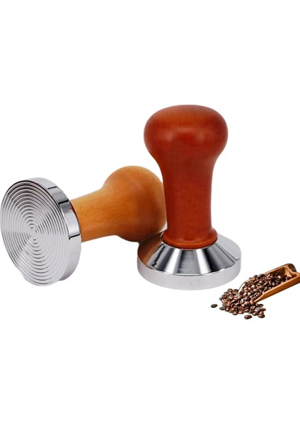 Dalgalanma Tabanı Bir Renk Stili 51MM mm Kahve Sabotaj Ahşap Saplı Barista Espresso Makinesi Öğütücü El Yapımı Kahve Tozu Çekiç Kalibre Edilmiş Basınç Sabotaj (Yurt Dışından)