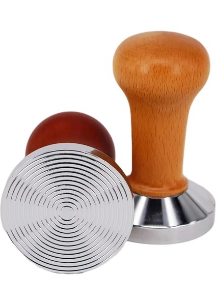 Dalgalanma Tabanı Bir Renk Stili 51MM mm Kahve Sabotaj Ahşap Saplı Barista Espresso Makinesi Öğütücü El Yapımı Kahve Tozu Çekiç Kalibre Edilmiş Basınç Sabotaj (Yurt Dışından)