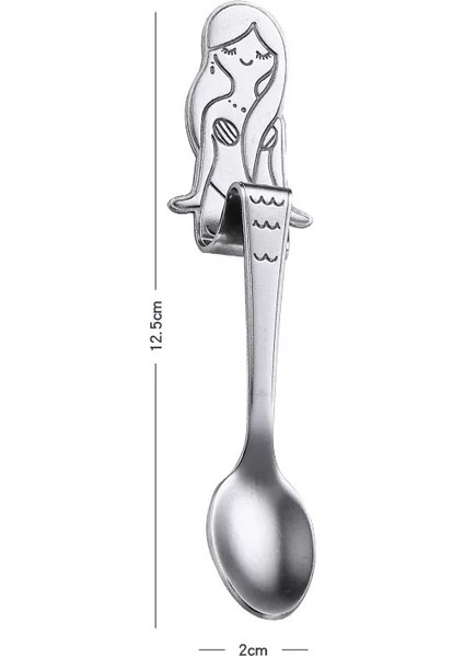Gümüş Tarzı Upors Denizkızı Kahve Kaşığı Scoo Paslanmaz Çelik Asılı Kahve Kaşığı Çay Kaşığı Şeker Moka Dondurma Çay Kaşığı Araçları (Yurt Dışından)