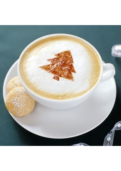 1 Takım Tarzı Gösteri Olarak Kalıp Kahve Süt Kek Cupcake Stencil Şablonu Kahve Barista Cappuccino Şablonu Ev Için Strew Pad Duster Sprey Araçları (Yurt Dışından)
