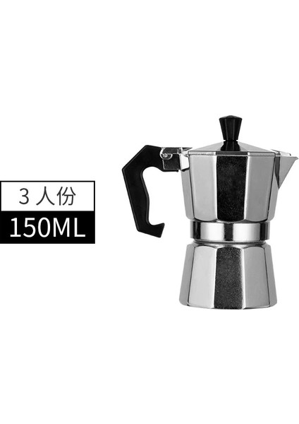150ML 3 Bardak Stili Italyan Tarzı Alüminyum Cezve Mocha Kahve Makinesi Dayanıklı Sekizgen Pot Kahve Fincanı Cafeteira Expresso Percolator Pot (Yurt Dışından)