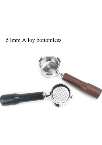 Siyah Beden L Tarzı 51MM Delonghi Kahve Dipsiz Portafilter Espresso Alaşımlı Kahve Huni Ahşap Saplı Filtre Tutucu (Yurt Dışından) modelleri