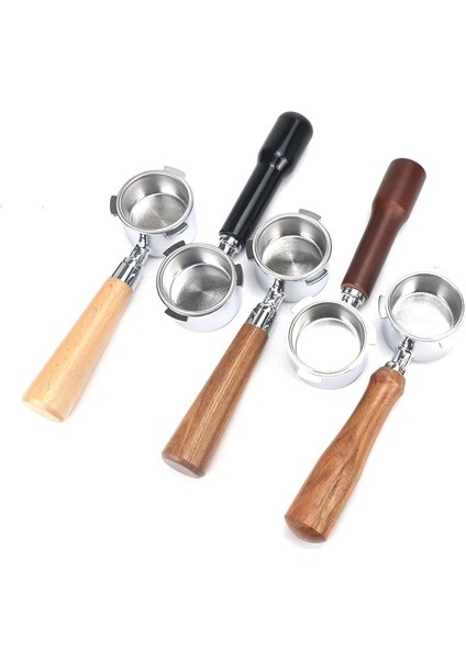 Siyah Beden L Tarzı 51MM Delonghi Kahve Dipsiz Portafilter Espresso Alaşımlı Kahve Huni Ahşap Saplı Filtre Tutucu (Yurt Dışından) fırsatları
