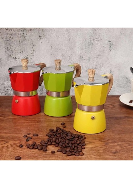 Sarı Stil Alüminyum Italyan Moka Espresso Kahve Makinesi Filtre Soba Potu 3 Bardak (Yurt Dışından) fiyatları