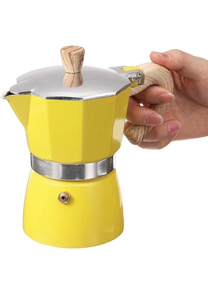 Sarı Stil Alüminyum Italyan Moka Espresso Kahve Makinesi Filtre Soba Potu 3 Bardak (Yurt Dışından) fırsatları