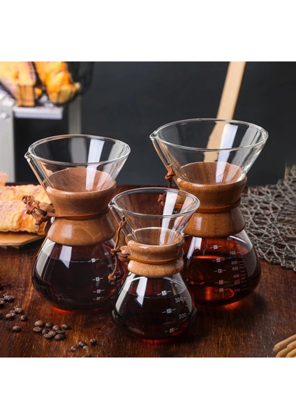 400ML Tarzı Isıya Dayanıklı 400ML Cam Cezve Paslanmaz Çelik Filtreli Damla Kahve Su Isıtıcısı Damlatıcı Kahve Makinesi Üzerine Dökün Barista Aracı (Yurt Dışından)