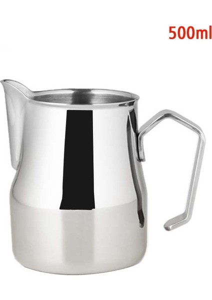 Şerit 500ML Stili Paslanmaz Çelik Süt Sürahisi Espresso Fincanları Sanat Fincan Aracı Barista El Sanatları Kahve Moka Cappuccino Latte Süt Köpürtme Sürahi Sürahi (Yurt Dışından)