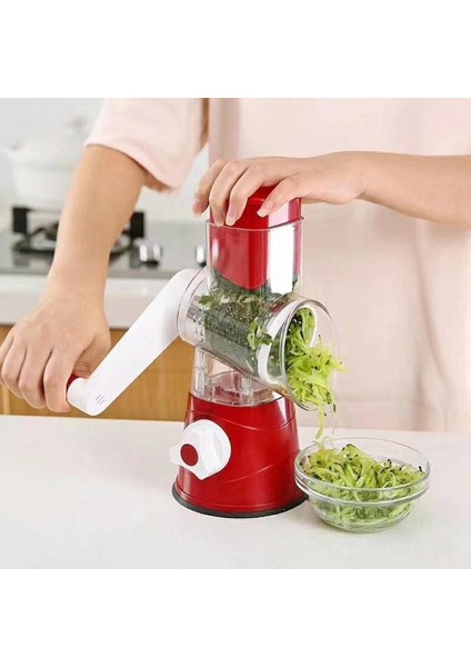 Kırmızı A Stili Manual Vegetable Cutter Slicer Kitchen Accessories Multifunctional Round Mandoline Slicer Potato Cheese Kitchen Gadgets (Yurt Dışından) fiyatları