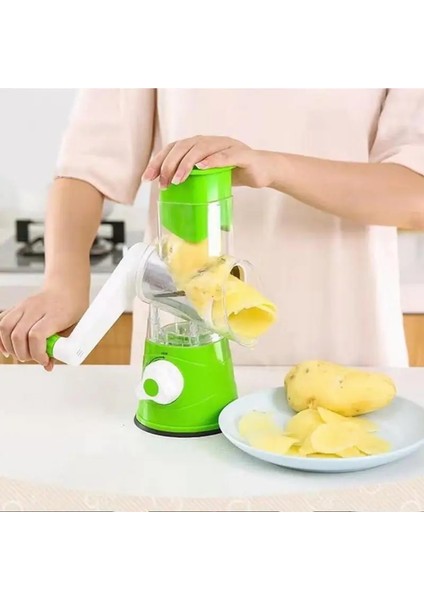 Kırmızı A Stili Manual Vegetable Cutter Slicer Kitchen Accessories Multifunctional Round Mandoline Slicer Potato Cheese Kitchen Gadgets (Yurt Dışından) fırsatları