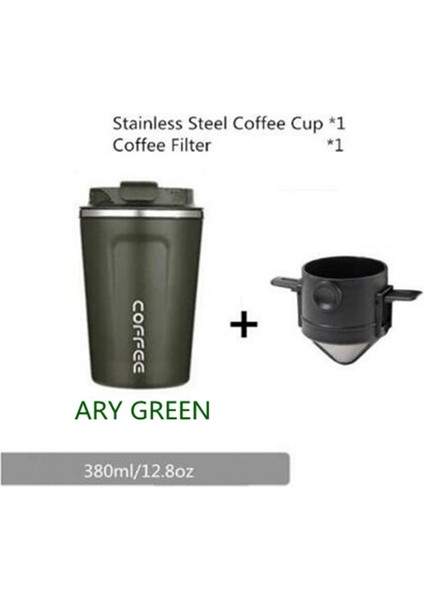 Ordu Yeşili Tarzı Yeniden Kullanılabilir Kahve Filtresi Taşınabilir Kahve Seyahat Kupa El Yapımı Kahve Damlatıcı Çay Bardağı Seti Cezve Kahve Gereçleri (Yurt Dışından)