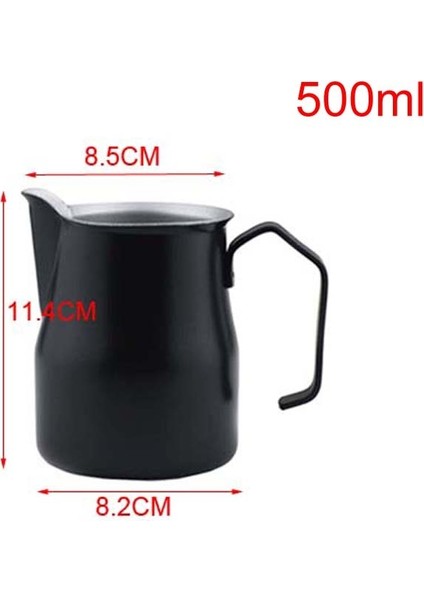 BJIAN500ML Süt Kupaları Stili ml Espresso Kahve Çekme Çiçek Süt Kupaları Tencere Kolu Paslanmaz Çelik Kahve Çelenk Fincan Latte Sürahi Cezveler Cof Ware (Yurt Dışından)