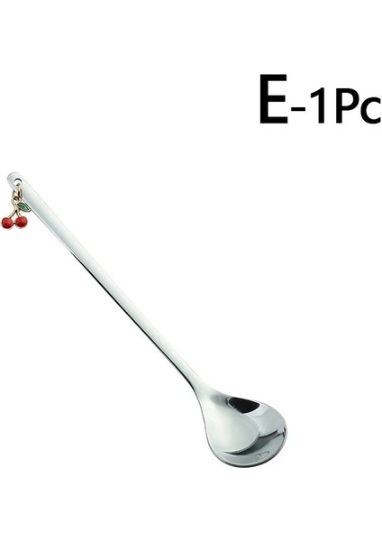 E Stili Paslanmaz Çelik Kaşık Meyve Kolye ile Karıştırma Kaşığı Kahve Karıştırma Kaşığı Tatlı Kaşığı Masa Dekor Parti Hediye Mutfak Aracı (Yurt Dışından)