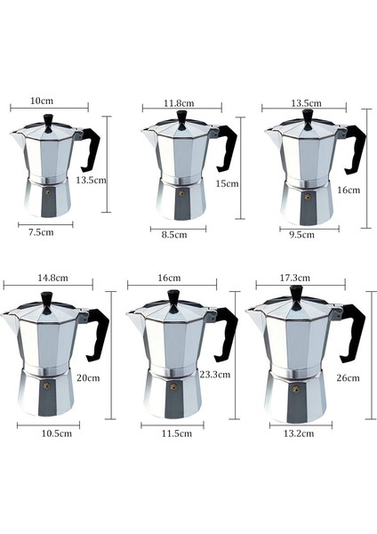 05 450ML Tarzı Kahve Makinesi Alüminyum Mocha Espresso Percolator Pot Kahve Makinesi Moka Pot ml Ocak Üstü Kahve Makinesi (Yurt Dışından) fiyatları