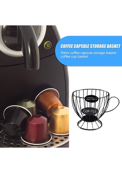 Siyah Stil Kahve Kapsül Depolama Sepeti Iskandinav Demir Sanat Delikli Sepet Vintage Kahve Pod Organizatör Tutucu Ev Cafe Otel Süsleme Için (Yurt Dışından) fırsatları