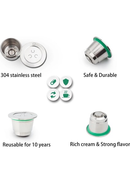 2 Kapsül Tarzı Capsulone 3. Paslanmaz Çelik Metal Kapsül Nespresso ile Uyumlu Yeniden Doldurulabilir Yeniden Kullanılabilir Kahve Kapsülü Kapsülü (Yurt Dışından) modelleri