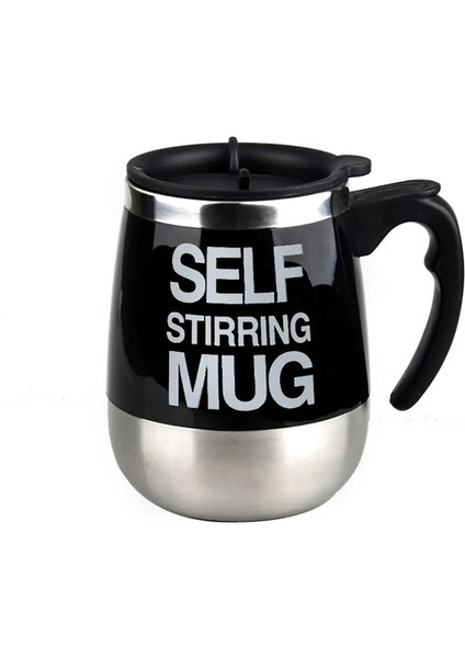 Siyah Stil 450ML Kupalar Otomatik Elektrikli Tembel Kendinden Karıştıran Kupa Bardak Kahve Süt Karıştırma Kupa Akıllı Paslanmaz Çelik Suyu Karışımı Fincan Drinkware (Yurt Dışından)