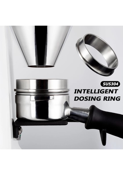 Yüzük Stili 53 mm Paslanmaz Çelik Akıllı Dozaj Halkası Bira Kase Kahve Tozu Espresso Barista Huni Portafilter (Yurt Dışından) modelleri