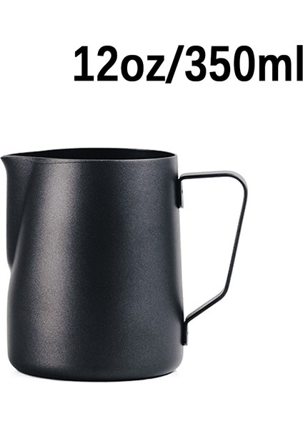 350ML-SIYAH Stil Kahve Süt Sürahi Paslanmaz Çelik Yapışmaz Süt Sürahisi Espresso Kahve Sürahi Barista Süt Köpürtücü Sürahi ml (Yurt Dışından)