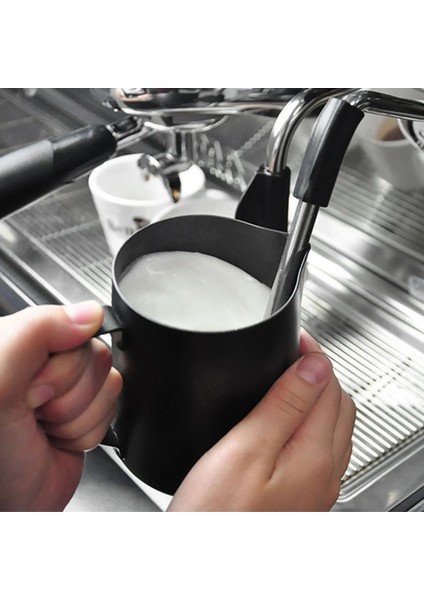 350ML-SIYAH Stil Kahve Süt Sürahi Paslanmaz Çelik Yapışmaz Süt Sürahisi Espresso Kahve Sürahi Barista Süt Köpürtücü Sürahi ml (Yurt Dışından)