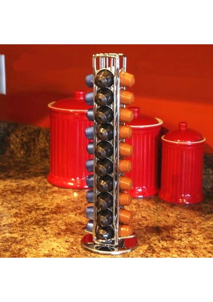 F Stili 2019 Nespresso Kahve Kapları Tutacağı Döner Raf Kahve Kapsül Standı Nespresso Kapsülleri Depolama Rafı Organizasyon Tutacağı Setleri (Yurt Dışından)