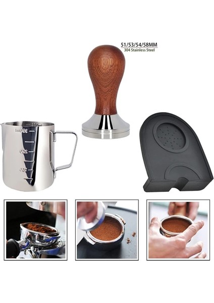 350ML Fincan Stili Sürahi ve Kahve Çekme Çiçek Kalıp ve Latte Sanat Kalem Çelik Kahve Sabotaj 12 Oz Köpüren Kahve Aksesuarları ile (Yurt Dışından)