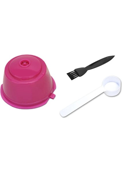 Pembe Kapsül - Kaşık Stili Kapsül Kahve Filtresi Yeniden Kullanılabilir Kahve Kapsül Filtre Fincan Nescafe Için Doldurulabilir Kapaklar Kaşık Fırça Filtre Sepetleri Seti (Yurt Dışından)