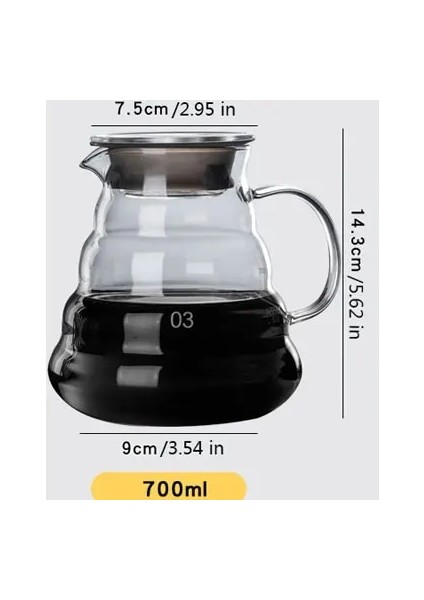 700ML Tarzı V60 Dökün Sürahi Damla Cezve ml Cam Aralığı Çay Makinesi Kahve Su Isıtıcısı Bira Barista Percolator Temizle Filtre (Yurt Dışından) fiyatları