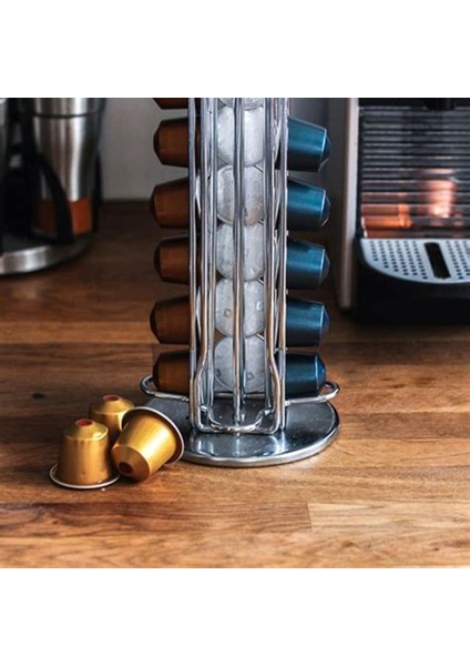F Stili 2019 Nespresso Kahve Kapları Tutacağı Döner Raf Kahve Kapsül Standı Nespresso Kapsülleri Depolama Rafı Organizasyon Tutacağı Setleri (Yurt Dışından)