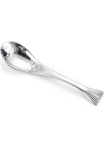 Gümüş Tarzı S Beden 1 Adet Paslanmaz Çelik Balık Şekli Kaşık Tatlı Kahve Kaşığı Karıştırma Çocuk Karikatür Yemek Kaşığı Gül Altın Yaratıcı Sofra Takımı (Yurt Dışından)