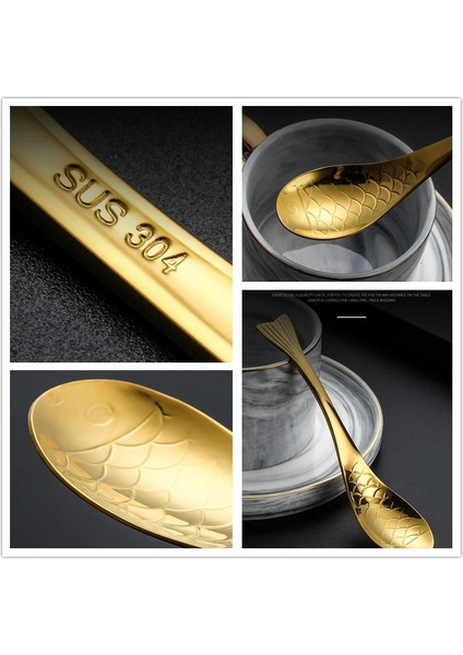 Gümüş Tarzı S Beden 1 Adet Paslanmaz Çelik Balık Şekli Kaşık Tatlı Kahve Kaşığı Karıştırma Çocuk Karikatür Yemek Kaşığı Gül Altın Yaratıcı Sofra Takımı (Yurt Dışından) fiyatları