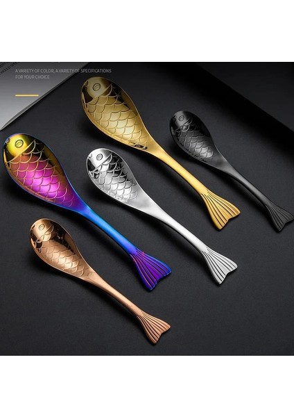 Gümüş Tarzı S Beden 1 Adet Paslanmaz Çelik Balık Şekli Kaşık Tatlı Kahve Kaşığı Karıştırma Çocuk Karikatür Yemek Kaşığı Gül Altın Yaratıcı Sofra Takımı (Yurt Dışından) modelleri