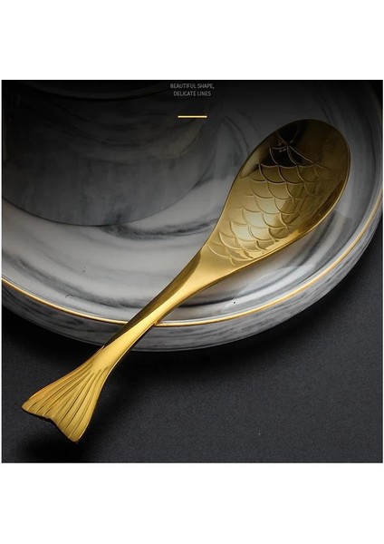 Gümüş Tarzı S Beden 1 Adet Paslanmaz Çelik Balık Şekli Kaşık Tatlı Kahve Kaşığı Karıştırma Çocuk Karikatür Yemek Kaşığı Gül Altın Yaratıcı Sofra Takımı (Yurt Dışından) fırsatları