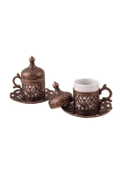Stili Temizle 50 ml Türk Kahvesi Fincanı Bakır El Yapımı Otantik Tasarım Kahve Espresso 1 Servis, Fincan Tabakları Kapakları Tepsi Lokum Şeker Tabağı Hediye (Yurt Dışından) indirimleri