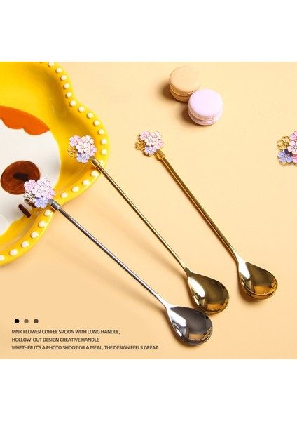 Altın Tarzı 1 Parça Sakura Kahve Kaşığı Sevimli Paslanmaz Çelik Çiçek Kaşığı Tatlı Aperatif Çocuk Kaşığı Dondurma Kaşığı Çay Kupa Kaşığı Mutfak Sofra Takımı (Yurt Dışından) modelleri