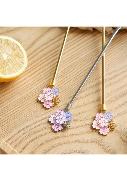 Altın Tarzı 1 Parça Sakura Kahve Kaşığı Sevimli Paslanmaz Çelik Çiçek Kaşığı Tatlı Aperatif Çocuk Kaşığı Dondurma Kaşığı Çay Kupa Kaşığı Mutfak Sofra Takımı (Yurt Dışından) indirimleri